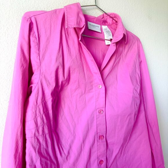 Liz Claiborne Petites Pink Button Shirt Women's Medium - Picture 4 of 4